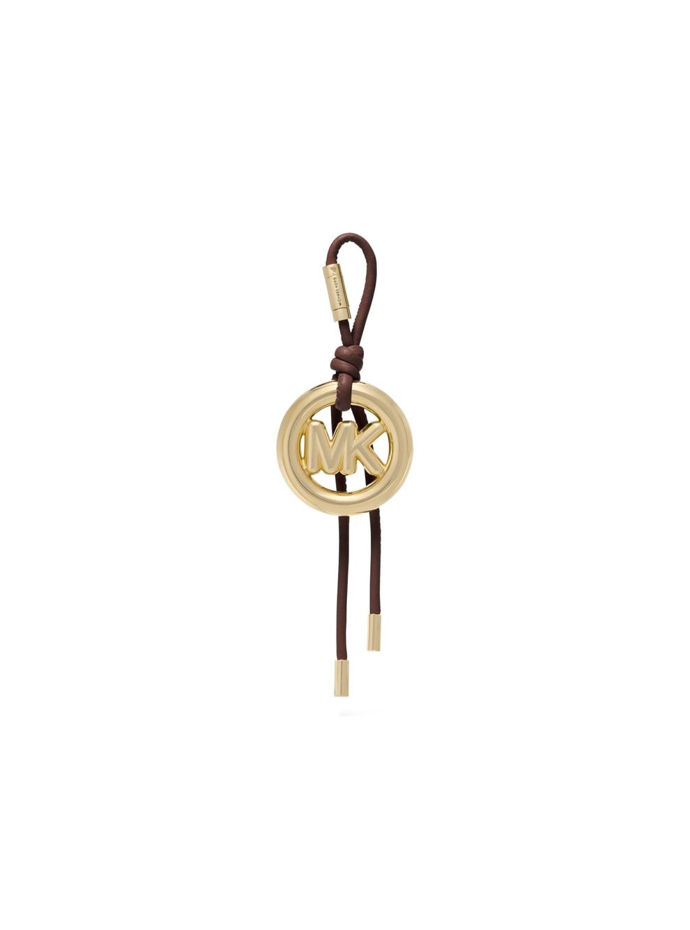 3494 MK Metal Circle Bubble Charm, Gold-Tone Hardware/Key Charm/Chocolate